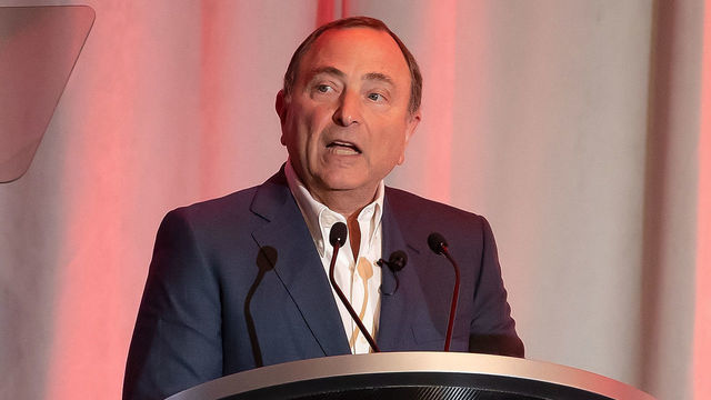 DETROIT, MI - MARCH 26: Gary Bettman, Commissioner of the National Hockey League speaks during the 2019 NHL Club Business Meetings at Detroit Marriott Renaissance on March 26, 2019 in Detroit, Michigan.