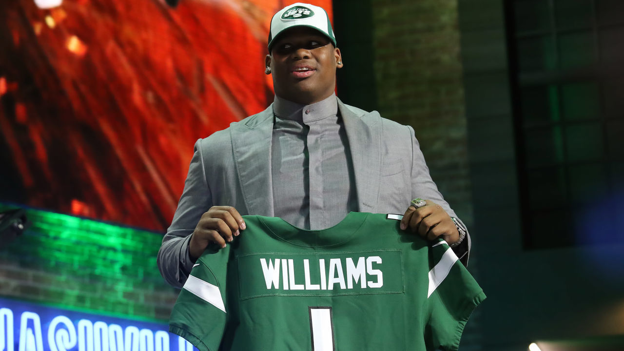 NASHVILLE, TN - APRIL 25: Alabama defensive tackle Quinnen Williams is selected with the third pick by the New York Jets during the first round of the 2019 NFL Draft on April 25, 2019, at the Draft Main Stage on Lower Broadway in downtown Nashville, TN.