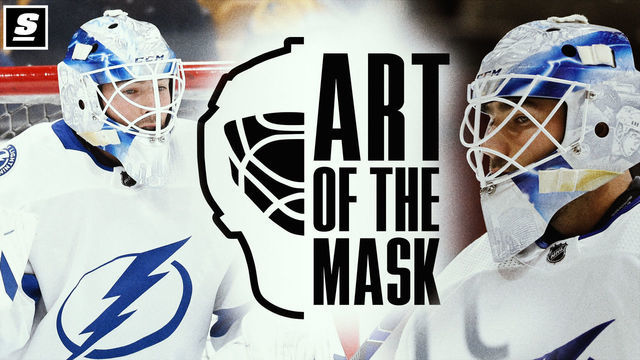 What's on Louis Domingue's Lightning mask?