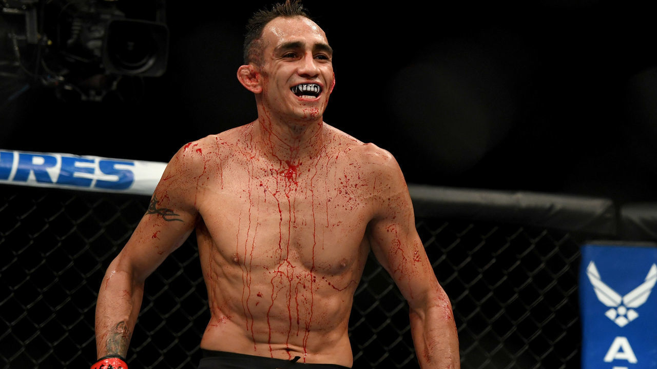 LAS VEGAS, NV - OCTOBER 06: Tony Ferguson smiles during his fight against Anthony Pettis at UFC 229 at the T-Mobile Arena on Saturday, October 6, 2018 in Las Vegas, Nevada. (Hans Gutknecht/Digital First Media/Los Angeles Daily News via Getty Images)