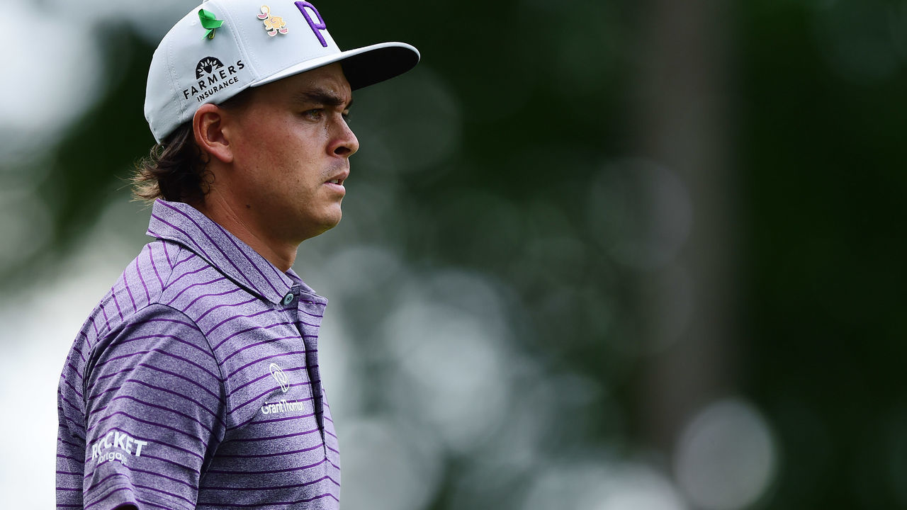 CHARLOTTE, NORTH CAROLINA - MAY 04: Rickie Fowler walks the tenth hole during the third round of the 2019 Wells Fargo Championship at Quail Hollow Club on May 04, 2019 in Charlotte, North Carolina.