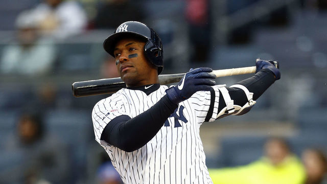 NEW YORK, NY - MAY 05: Miguel Andujar #41 of the New York Yankees at bat against the Minnesota Twins during the third inning at Yankee Stadium on May 5, 2019 in the Bronx borough of New York City.
