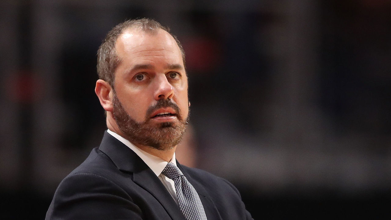 DETROIT, MI - DECEMBER 17: Orlando Magic head basketball coach Frank Vogel watches the action during the second quarter of the game against the Detroit Pistons at Little Caesars Arena on December 17, 2017 in Detroit, Michigan. Detroit defeated Orlando 114-110.