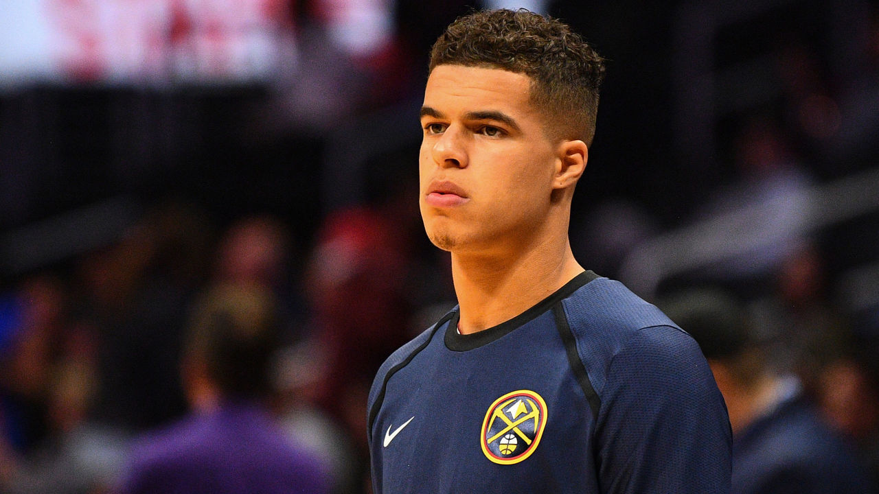 LOS ANGELES, CA - OCTOBER 09: Denver Nuggets Forward Michael Porter Jr. (1) looks on during an NBA preseason game between the Denver Nuggets and the Los Angeles Clippers on October 9, 2018 at STAPLES Center in Los Angeles, CA.