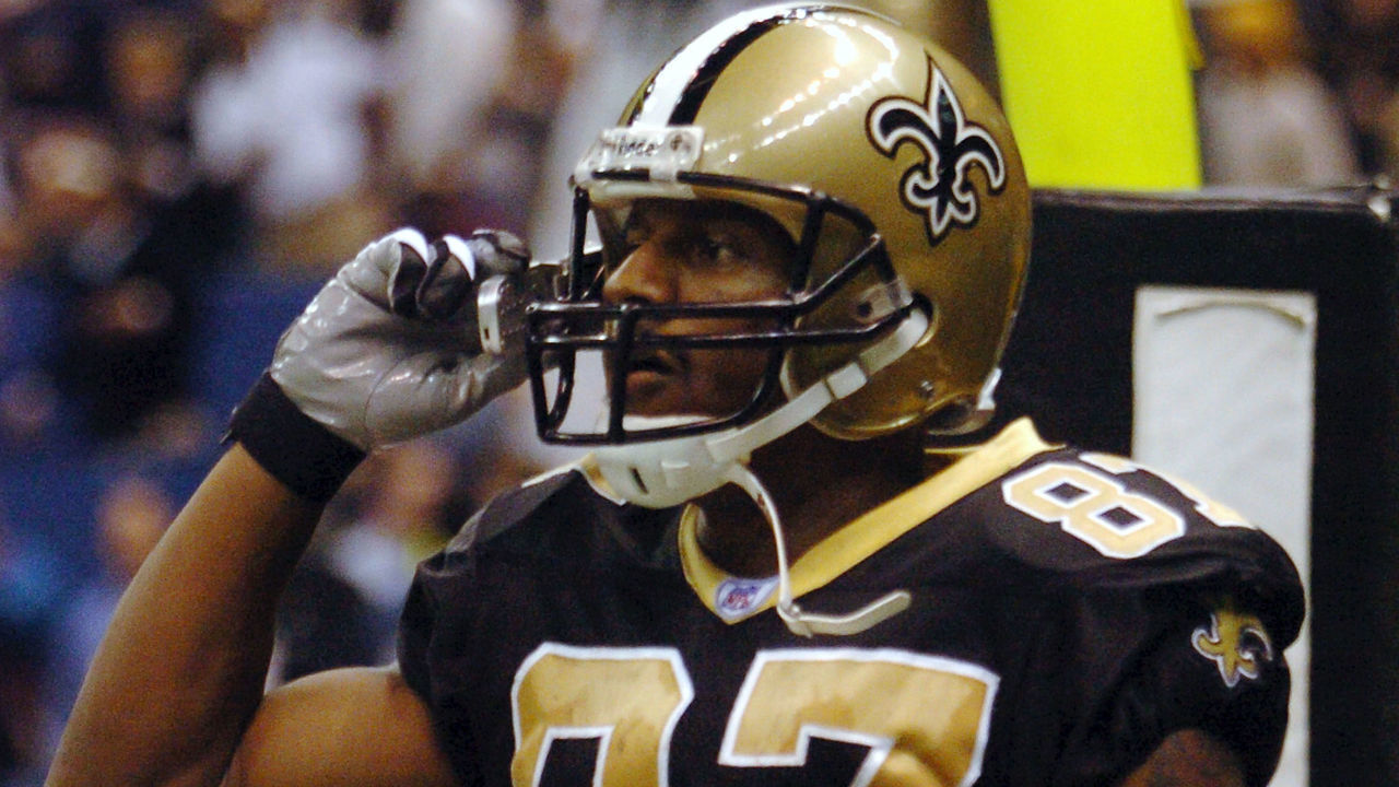 NEW ORLEANS - DECEMBER 14: Joe Horn #87 of The New Orleans Saints talks on his cell phone after scoring a touchdown against the New York Giants December 14, 2003, at the Superdome in New Orleans, Louisiana.
