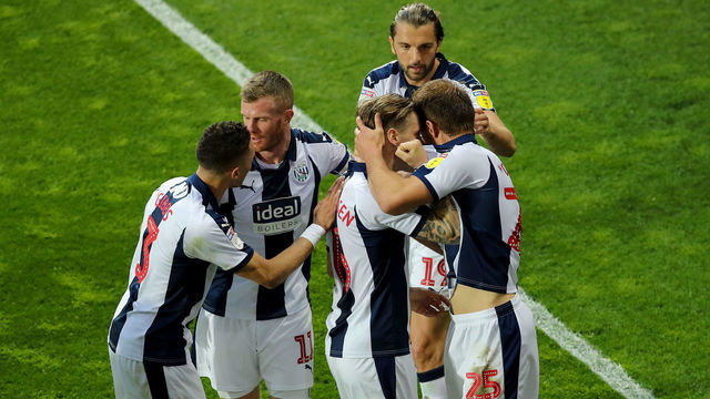 WEST BROMWICH, ENGLAND - MAY 14: Craig Dawson of West Bromwich Albion celebrates after scoring a goal to make it 1-0 during the Sky Bet Championship Play-off Semi Final Second Leg match between West Bromwich Albion and Aston Villa at The Hawthorns on May 14, 2019 in West Bromwich, England.
