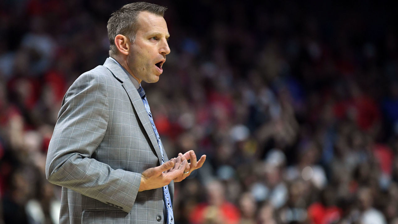 TULSA, OKLAHOMA - MARCH 24: Head coach Nate Oats of the Buffalo Bulls complains to the referee during the second half of the second round game of the 2019 NCAA Men's Basketball Tournament against the Texas Tech Red Raiders at BOK Center on March 24, 2019 in Tulsa, Oklahoma.