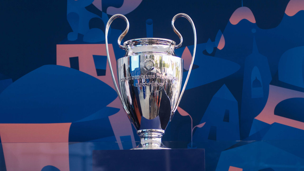 MADRID, SPAIN - 2019/05/11: UEFA Champions League trophy arrived to the city ahead of the final match between Liverpool and Tottenham, that will take place in Wanda Metropolitano Stadium the 1st of June.