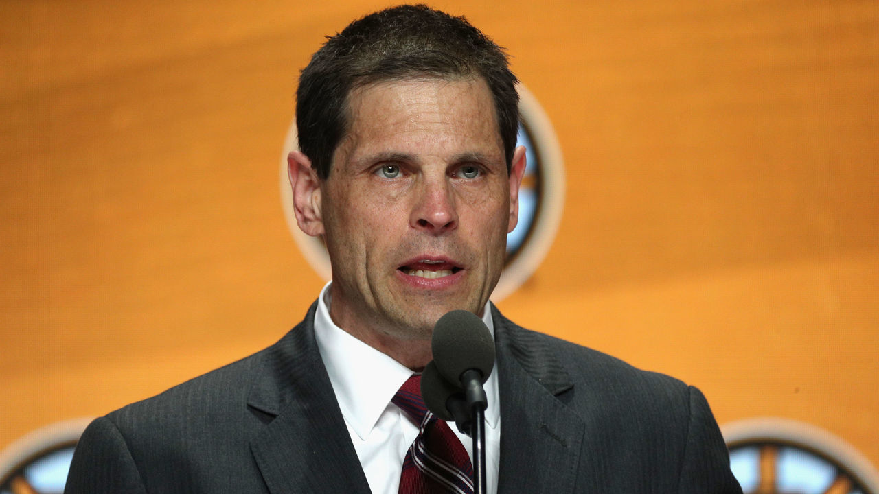 CHICAGO, IL - JUNE 23: General manager Don Sweeney of the Boston Bruins speaks onstage during Round One of the 2017 NHL Draft at United Center on June 23, 2017 in Chicago, Illinois.
