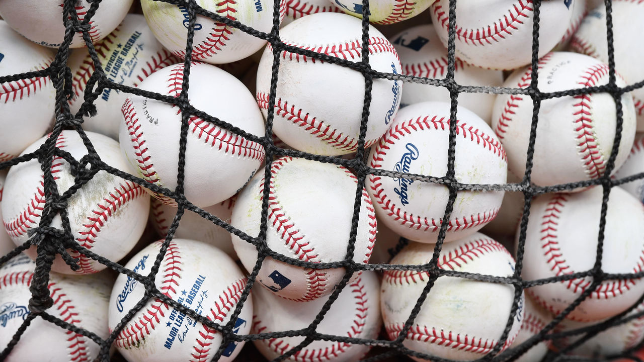 CINCINNATI, OH - APRIL 25: A general view of a basket of baseballs before a game between the Cincinnati Reds and the Atlanta Braves at Great American Ball Park on April 25, 2019 in Cincinnati, Ohio. *** Local Caption ***