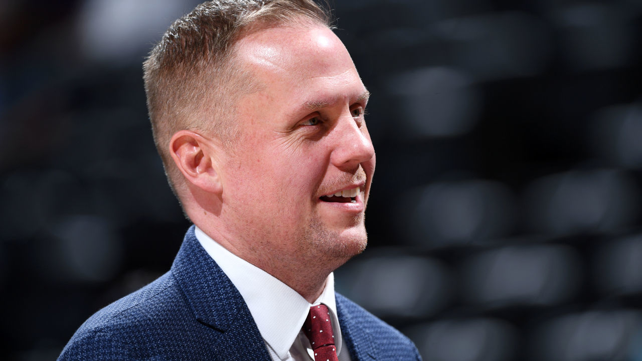 DENVER, CO - MAY 12: Denver Nuggets President Tim Connelly is seen before Game Seven of the Western Conference Semi-Finals of the 2019 NBA Playoffs against the Portland Trail Blazers on May 12, 2019 at the Pepsi Center in Denver, Colorado. NOTE TO USER: User expressly acknowledges and agrees that, by downloading and/or using this Photograph, user is consenting to the terms and conditions of the Getty Images License Agreement. Mandatory Copyright Notice: Copyright 2019 NBAE