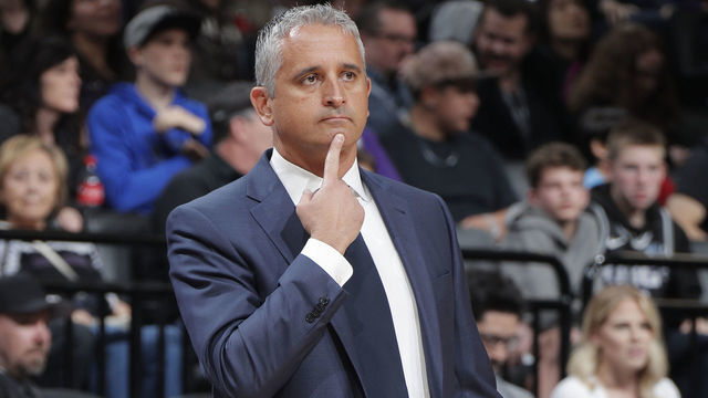 SACRAMENTO, CA - MARCH 23: Head coach Igor Kokoskov of the Phoenix Suns coaches against the Sacramento Kings on March 23, 2019 at Golden 1 Center in Sacramento, California. NOTE TO USER: User expressly acknowledges and agrees that, by downloading and or using this photograph, User is consenting to the terms and conditions of the Getty Images Agreement. Mandatory Copyright Notice: Copyright 2019 NBAE