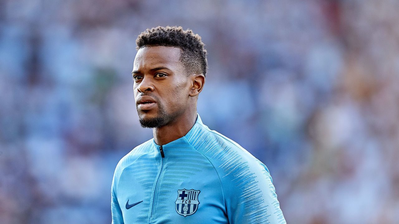 VIGO, SPAIN - MAY 04: Nelson Semedo of FC Barcelona looks on prior to the La Liga match between RC Celta de Vigo and FC Barcelona at Abanca Balaidos Stadium on May 04, 2019 in Vigo, Spain.