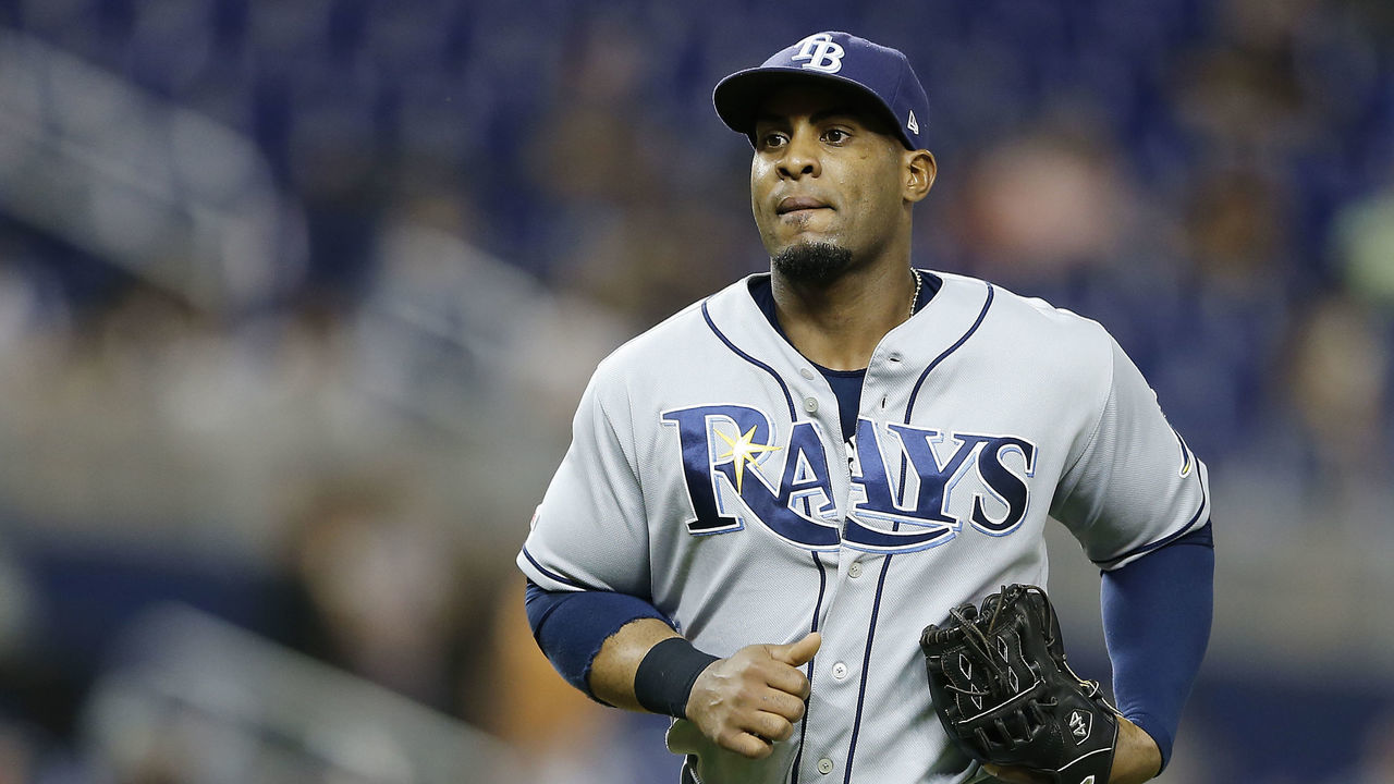 MIAMI, FLORIDA - MAY 14: Yandy Diaz #2 of the Tampa Bay Rays in action against the Miami Marlins at Marlins Park on May 14, 2019 in Miami, Florida.