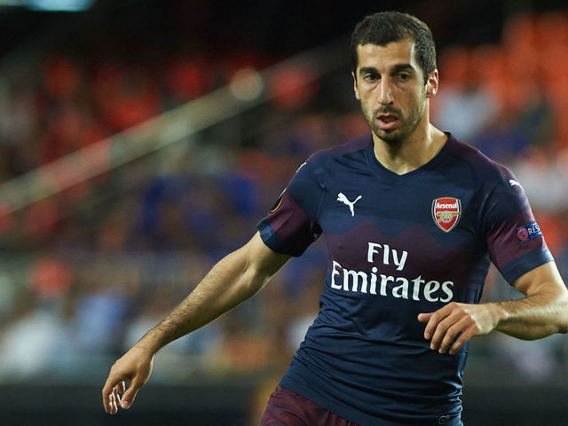Henrikh Mkhitaryan of Arsenal FC during the Europa League semifinal second leg match between Valencia and Arsenal at Estadio de Mestalla on May 9, 2019 in Valencia, Spain