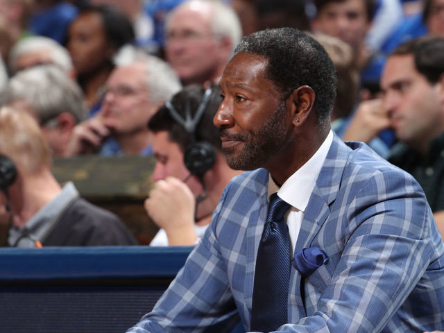 MEMPHIS, TN - NOVEMBER 6: Sam Mitchell, assistant coach of the Memphis Tigers looks on against the Tennessee Tech Golden Eagles on November 6, 2018 at FedExForum in Memphis, Tennessee. Memphis defeated Tennessee Tech 76-61.