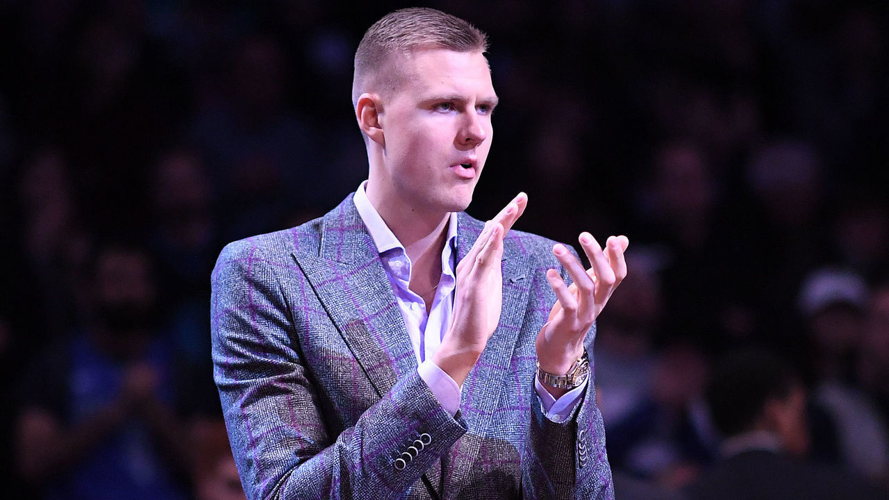 NEW YORK, NY - MARCH 04: Kristaps Porzingis #6 of the Dallas Mavericks before the game against the Brooklyn Nets at Barclays Center on March 04, 2019 in the Brooklyn borough of New York City.