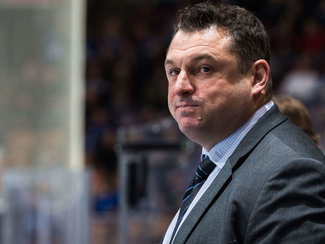 TORONTO, ON - DECEMBER 20: Toronto Maple Leafs assistant coach D.J. Smith looks on against the Florida Panthers during the third period at the Scotiabank Arena on December 20, 2018 in Toronto, Ontario, Canada.