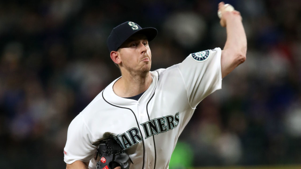 SEATTLE, WA - APRIL 30: Zac Rosscup #59 of the Seattle Mariners pitches during the game against the Chicago Cubs at T-Mobile Park on April 30, 2019 in Seattle, Washington. The Cubs defeated the Mariners 6-5.