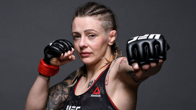 NEW YORK, NY - JANUARY 19: Joanne Calderwood of Scotland poses for a portrait backstage during the UFC Fight Night event at the Barclays Center on January 19, 2019 in the Brooklyn borough of New York City.