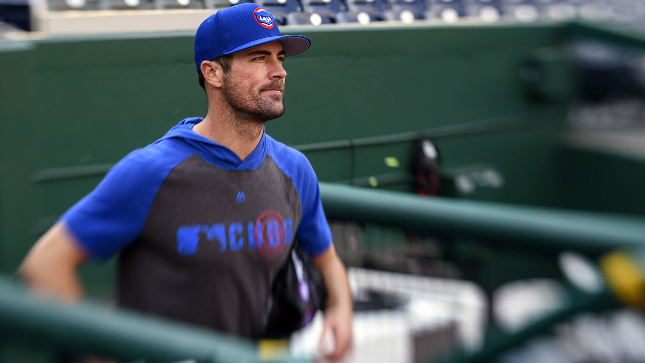 WASHINGTON, DC - MAY 18: Chicago Cubs starting pitcher Cole Hamels (35) walks out of the dugout prior to the game between the Chicago Cubs and the Washington Nationals on May 18, 2019, at Nationals Park, in Washington D.C.