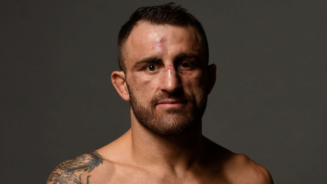 INGLEWOOD, CA - DECEMBER 29: Alexander Volkanovski of Australia poses for a backstage portrait backstage during the UFC 232 event inside The Forum on December 29, 2018 in Inglewood, California.