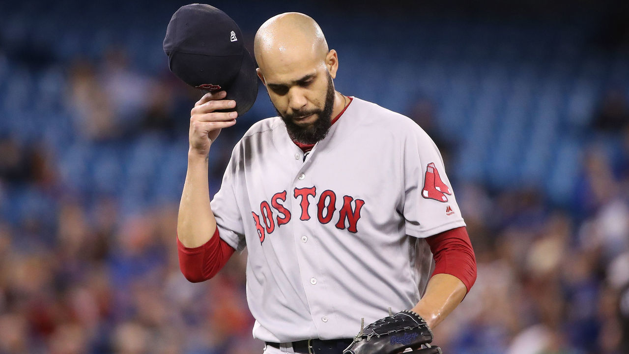 TORONTO, ON - MAY 20: David Price #10 of the Boston Red Sox walks off the mound and to the dugout after retiring the side in the fifth inning during MLB game action against the Toronto Blue Jays at Rogers Centre on May 20, 2019 in Toronto, Canada.
