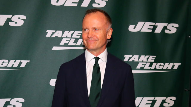 NEW YORK, NY - APRIL 04: New York Jets Chairman and CEO Christopher Johnson poses for photos on the green carpet at the New York Jets New Uniform Unveiling on April 4, 2019 at Gotham Hall in New York, NY.