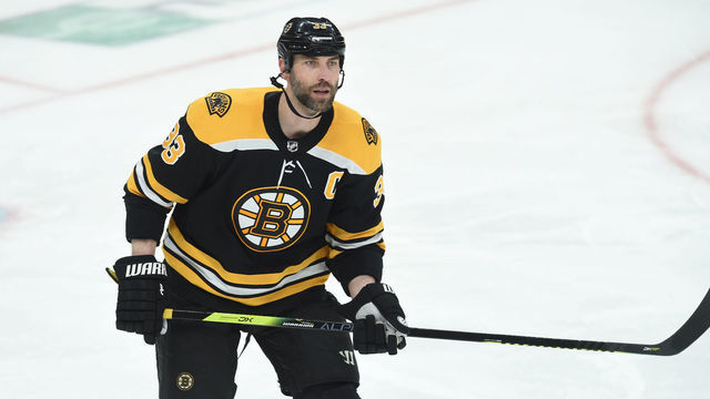 BOSTON, MA - MAY 12: Zdeno Chara #33 of the Boston Bruins skates against the Carolina Hurricanes in Game Two of the Eastern Conference Final during the 2019 NHL Stanley Cup Playoffs at the TD Garden on May 12, 2019 in Boston, Massachusetts.