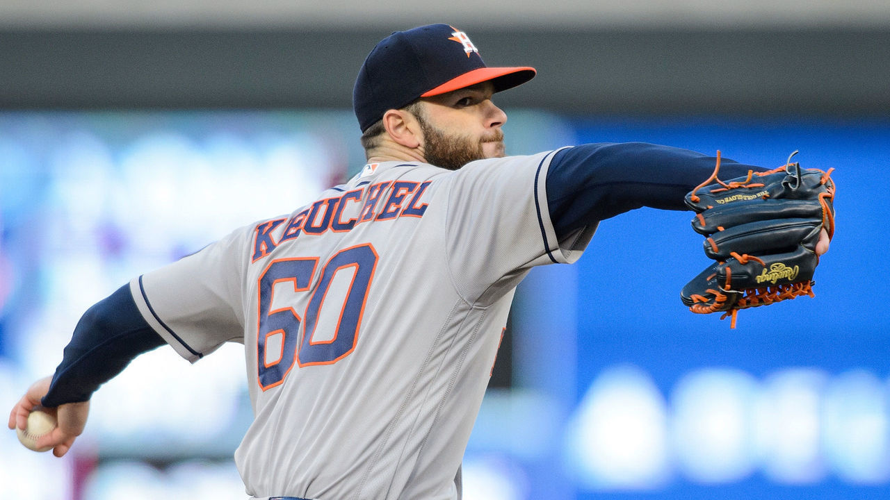 MINNEAPOLIS, MN - APRIL 10: Dallas Keuchel #60 of the Houston Astros delivers a pitch against the Minnesota Twins during the game on April 10, 2018 at Target Field in Minneapolis, Minnesota. The Twins defeated the Astros 4-1.