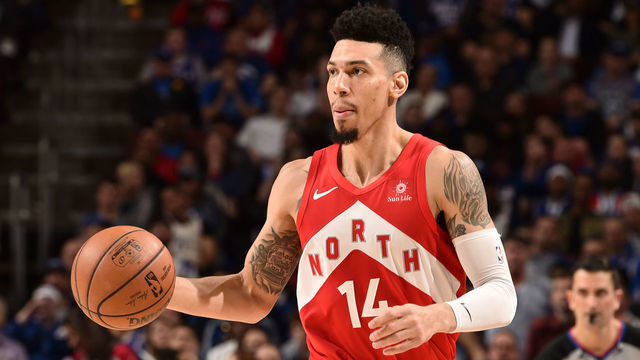 PHILADELPHIA, PA - MAY 9: Danny Green #14 of the Toronto Raptors handles the ball against the Philadelphia 76ers during Game Six of the Eastern Conference Semifinals of the 2019 NBA Playoffs on May 9, 2019 at the Wells Fargo Center in Philadelphia, Pennsylvania. NOTE TO USER: User expressly acknowledges and agrees that, by downloading and/or using this photograph, user is consenting to the terms and conditions of the Getty Images License Agreement. Mandatory Copyright Notice: Copyright 2019 NBAE