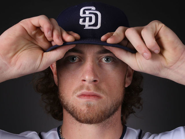 PEORIA, ARIZONA - FEBRUARY 21: Pitcher Chris Paddack #59 of the San Diego Padres poses for a portrait during photo day at Peoria Stadium on February 21, 2019 in Peoria, Arizona.