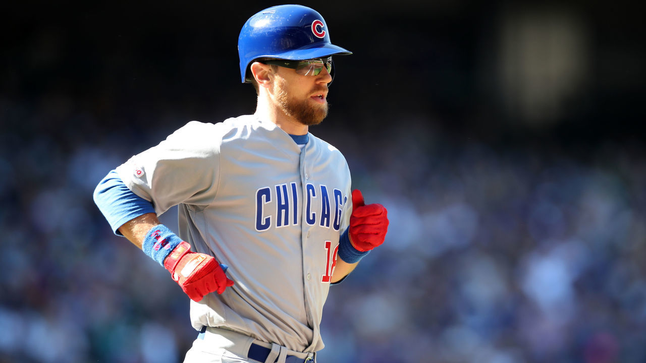 SEATTLE, WA - MAY 01: Ben Zobrist #18 of the Chicago Cubs looks on during the game against the Seattle Mariners at T-Mobile Park on May 1, 2019 in Seattle, Washington. The Cubs defeated the Mariners 11-0.