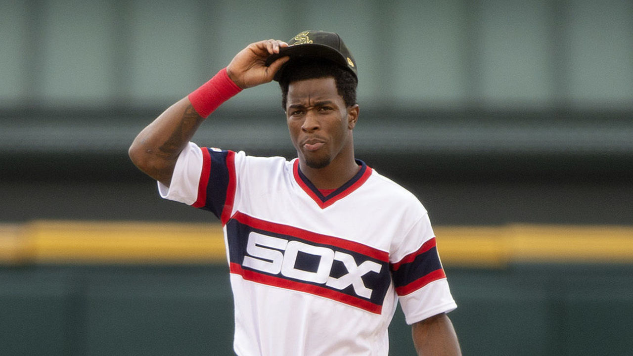CHICAGO - MAY 19: Tim Anderson #7 of the Chicago White Sox looks on against the Toronto Blue Jays on May 19, 2019 at Guaranteed Rate Field in Chicago, Illinois.