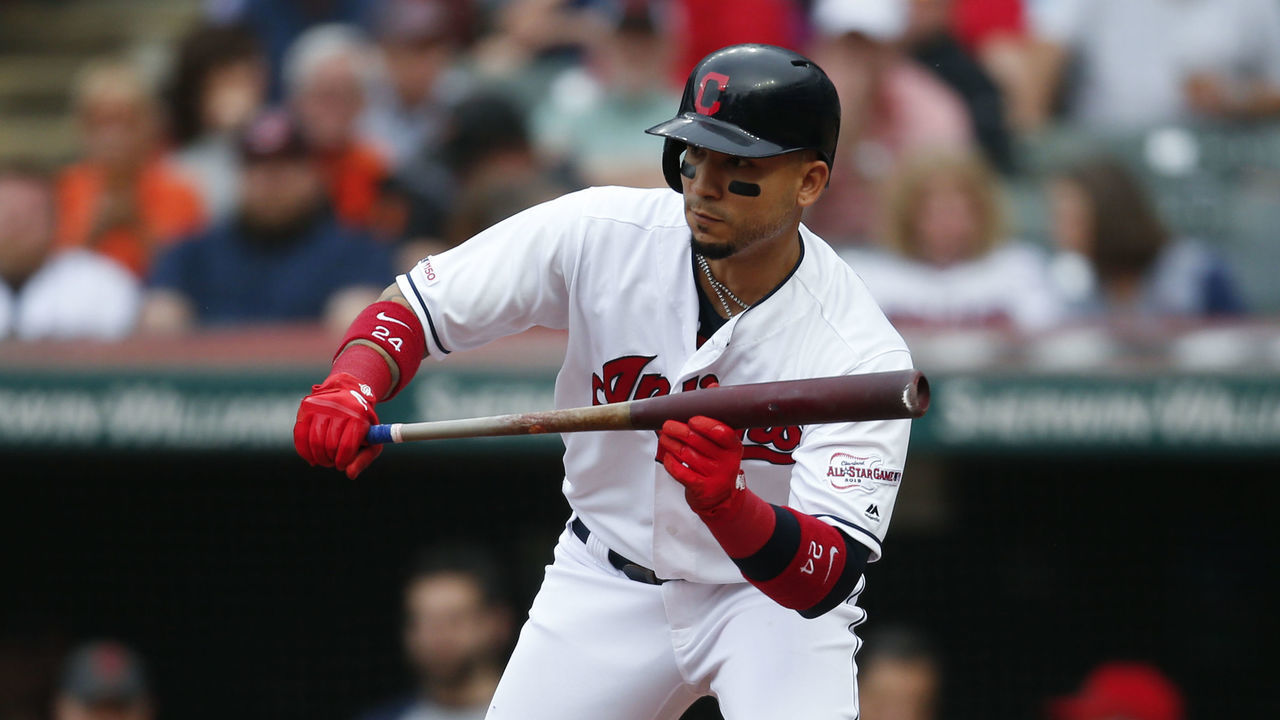 CLEVELAND, OH - MAY 16: Carlos Gonzalez #24 of the Cleveland Indians bats against the Baltimore Orioles during the first inning at Progressive Field on May 16, 2019 in Cleveland, Ohio.