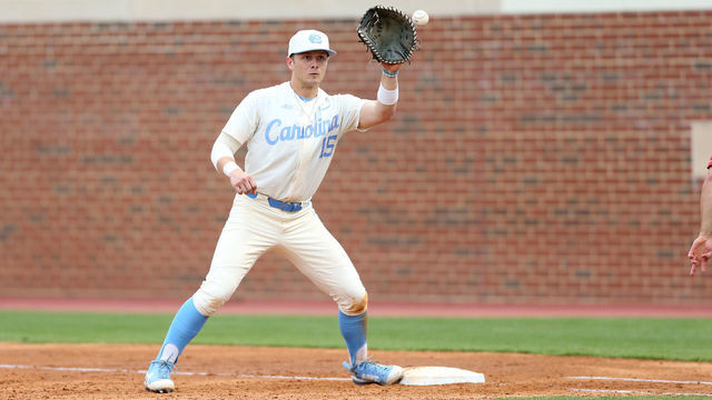 CHAPEL HILL, NC - FEBRUARY 21: UNC's Michael Busch during the North Carolina Tar Heels game versus the Saint John's Red Storm on February 21, 2018, at Boshamer Stadium in Chapel Hill, NC.