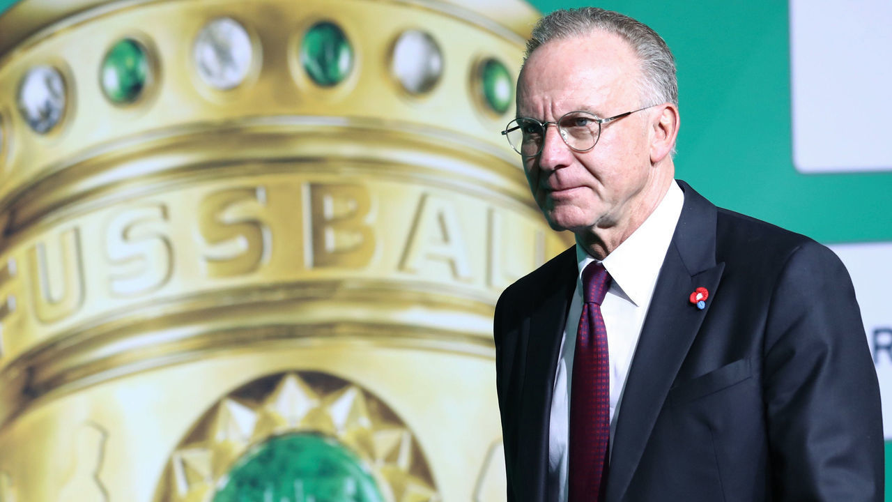 25 May 2019, Berlin: Soccer: DFB Cup, RB Leipzig - Bayern Munich, final, in the Berlin Olympic Stadium. Bavaria's CEO Karl-Heinz Rummenigge before the game. (Important note: The DFB prohibits the use of sequence images on the Internet and in online media during the game (including half time). Blocking period! The DFB permits the publication and further use of images on mobile devices (especially MMS) and via DVB-H and DMB only after the end of the game.) Photo: Christian Charisius/dpa