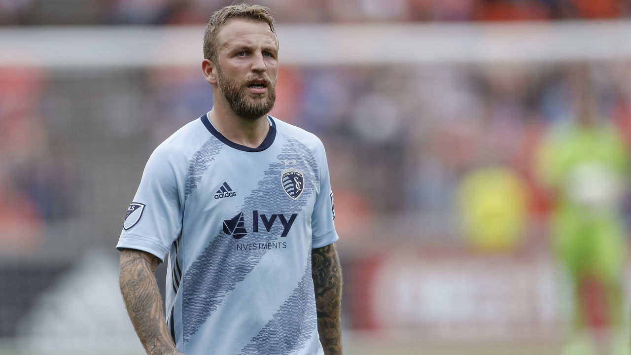 CINCINNATI, OH - APRIL 07: Johnny Russell #7 of Sporting Kansas City is seen during the game against the FC Cincinnati at Nippert Stadium on April 7, 2019 in Cincinnati, Ohio.