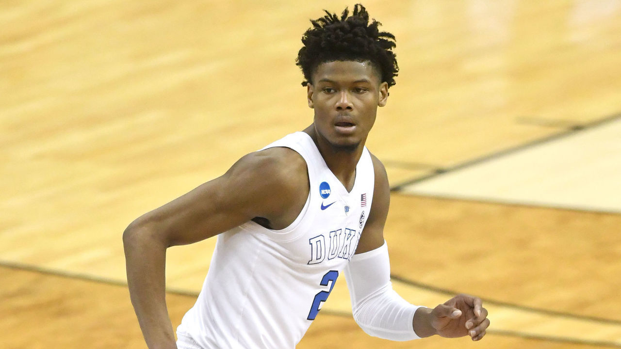 WASHINGTON, DC - MARCH 31: Cam Reddish #2 of the Duke Blue Devils looks on during the East Regional game of the 2019 NCAA Men's Basketball Tournament against the Michigan State Spartans at Capital One Arena on March 29, 2019 in Washington, DC.