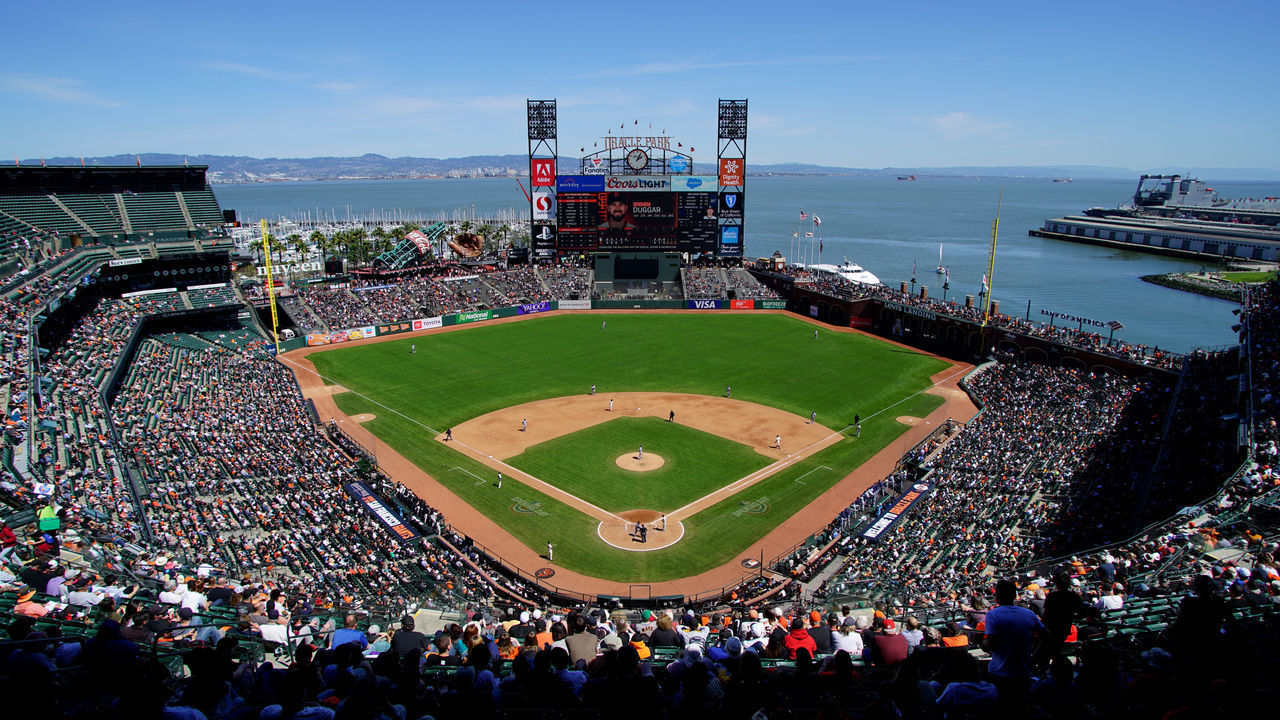 SAN FRANCISCO, CALIFORNIA - APRIL 10: A general view of Oracle Park during the game between the San Francisco Giants and the San Diego Padres on April 10, 2019 in San Francisco, California.