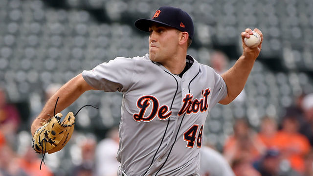 BALTIMORE, MD - MAY 28: Matthew Boyd #48 of the Detroit Tigers pitches during the game against the Baltimore Orioles at Oriole Park at Camden Yards on May 28, 2019 in Baltimore, Maryland.