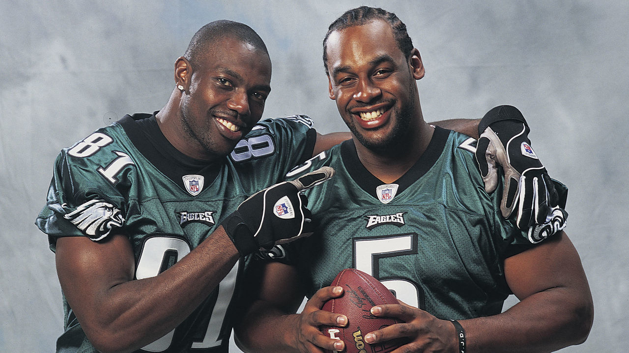 Nov 08, 2005; Philadelphia, PA, USA; ! 'Mags and TV Call for Price'! NFL Football: FILE PHOTO: Philly Eagles wide receiver TERRELL OWENS, 31, (L) has been deactivated for the remaining four games of the NFL season for 'conduct detrimental to the team.' When asked by a television interviewer if the Eagles might be undefeated if they had Brett Favre quarterbacking them rather than Donovan McNabb, Owens agreed and further contended that the Philadelphia club had not properly recognized his feat of scoring 100 career touchdowns. FILE PHOTO: Aug. 2, 2004; TERRELL OWENS and quarterback DONOVAN MCNABB (R).