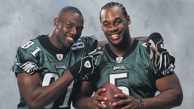 Nov 08, 2005; Philadelphia, PA, USA; ! 'Mags and TV Call for Price'! NFL Football: FILE PHOTO: Philly Eagles wide receiver TERRELL OWENS, 31, (L) has been deactivated for the remaining four games of the NFL season for 'conduct detrimental to the team.' When asked by a television interviewer if the Eagles might be undefeated if they had Brett Favre quarterbacking them rather than Donovan McNabb, Owens agreed and further contended that the Philadelphia club had not properly recognized his feat of scoring 100 career touchdowns. FILE PHOTO: Aug. 2, 2004; TERRELL OWENS and quarterback DONOVAN MCNABB (R).