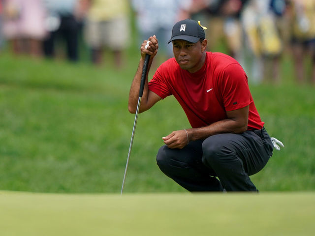 DUBLIN, OH - JUNE 02: Tiger Woods prepares to putt during the final round of the Memorial Tournament presented by Nationwide at Muirfield Village Golf Club on June 02, 2019 in Dublin, Ohio.