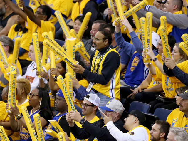 OAKLAND, CA - APRIL 15: Golden State Warriors fans try to distract an Los Angeles Clippers player as they shoot a free throw during the third quarter of Game 2 of their NBA first round playoff series at Oracle Arena in Oakland, Calif. on Monday, April 15, 2019.