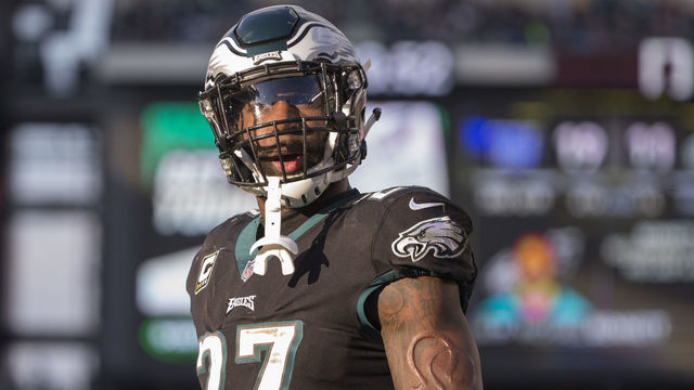PHILADELPHIA, PA - NOVEMBER 25: Malcolm Jenkins #27 of the Philadelphia Eagles reacts against the New York Giants at Lincoln Financial Field on November 25, 2018 in Philadelphia, Pennsylvania.