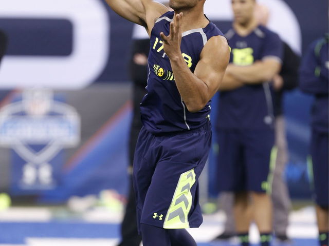 Logan Thomas threw a football 60 mph at the Combine