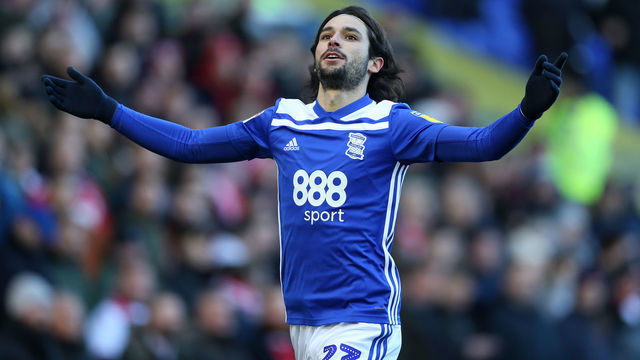Birmingham City's Jota celebrates scoring against Nottingham Forest during the match at St Andrew's Trillion Trophy Stadium Birmingham City v Nottingham Forest - Sky Bet Championship - St Andrew's Trillion Trophy Stadium 02-02-2019 .