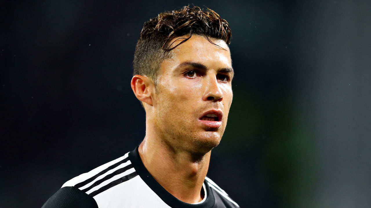 TURIN, ITALY - MAY 19: Cristiano Ronaldo of Juventus looks on during the Serie A match between Juventus and Atalanta BC at Allianz Stadium on May 19, 2019 in Turin, Italy.