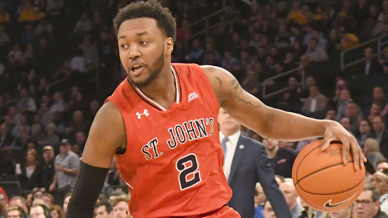NEW YORK, NY - MARCH 14: Shamorie Ponds #2 of the St. John's Red Storm dribbles the ball during the Big East Conference basketball Quarterfinal game against the Marquette Golden Eagles at Madison Square Garden March 14, 2019 in New York City.